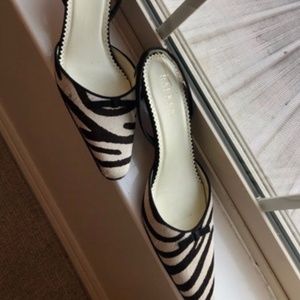 Zebra Ralph Lauren Kitten Heal Sandals Size 9